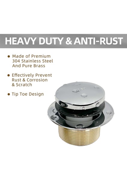 Iki Delikli Ön Panelli Drenaj Küvet Süzgeç Seti, Küvet Süzgeç Seti Kaba Pirinç Krom (Yurt Dışından) fırsatları