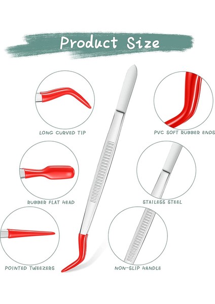 3 Parça Lastik Uçlu Cımbız Pvc Kaplamalı Cımbız Seti, Kauçuk Düz ve Düz Uçlu Cımbız Kırmızı (Yurt Dışından) fiyatları