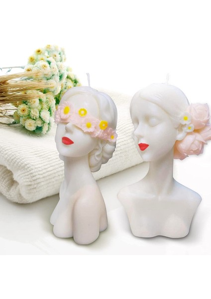 2 Paket Mum Silikon Kalıp Gözler Kapalı Kız Gözleri Bağlı Kız Dıy Karakter Alçı Portre Heykel Kalıp (Yurt Dışından) fırsatları