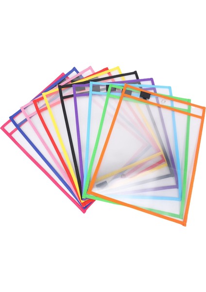 30 Paket Kuru Silinebilir Cepler Pvc Şeffaf Kuru Silinebilir Dosya Çantası Yeniden Kullanılabilir Kuru Silinebilir Çanta (Yurt Dışından)