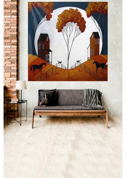 At Çiftliği Evler Ay Leke Tutmaz Kadife Dokulu Kumaş Duvar Örtüsü Duvar Halısı Tapestry fiyatları