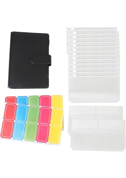 A6 Pu Deri Bütçe Organizatör Bağlayıcı Setleri, Depolama Nakit, Madeni Para, Çek, Makbuz Siyahı Için Harikadır (Yurt Dışından)