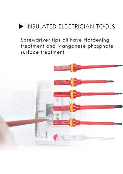 13 Adet Vde Yalıtımlı Tornavida Seti -V Yüksek Gerilim 1000 V Manyetik Oluklu Torx Tornavida Dayanıklı El Aletleri (Yurt Dışından)