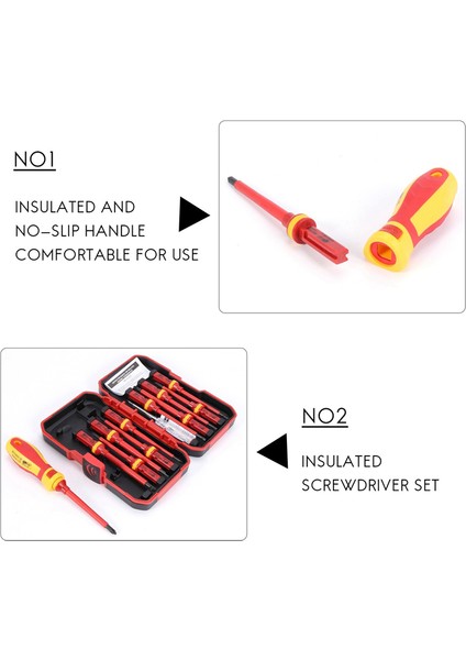 13 Adet Vde Yalıtımlı Tornavida Seti -V Yüksek Gerilim 1000 V Manyetik Oluklu Torx Tornavida Dayanıklı El Aletleri (Yurt Dışından)