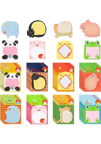 Sevimli Yapışkan Notlar 640 Yaprak (32 Parça) Mini Hayvan Yapışkan Notlar Seti Komik Kendinden Yapışkanlı Bloknot Renkli (Yurt Dışından)