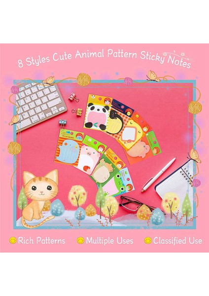 Sevimli Yapışkan Notlar 640 Yaprak (32 Parça) Mini Hayvan Yapışkan Notlar Seti Komik Kendinden Yapışkanlı Bloknot Renkli (Yurt Dışından) indirimleri