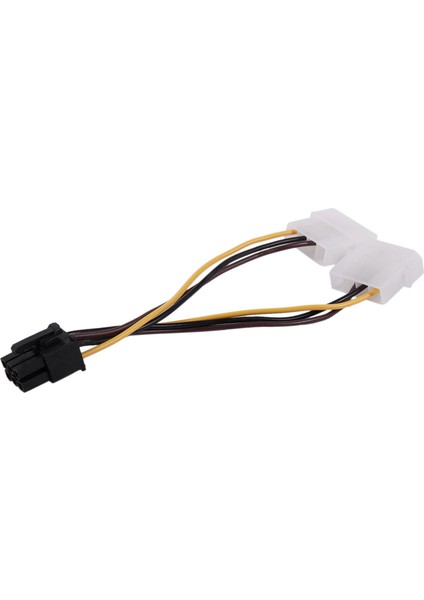 2x A Çift 4-Pin Molex Ide - 6 Pin Pcı-E Grafik Kartı Güç Bağlantı Kablosu Adaptörü (Yurt Dışından)