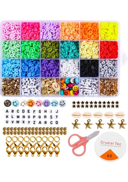 3600 Adet/kutu 6mm Kil Bilezik Boncuk Takı Yapımı Için Kit, Düz Yuvarlak Polimer Kil Boncuk Dıy El Yapımı Aksesuarlar (Yurt Dışından)