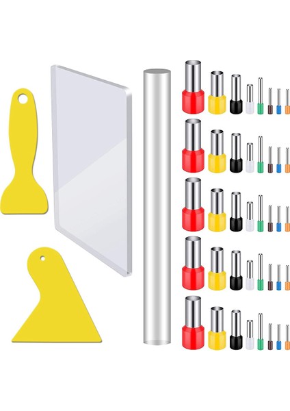 44 Adet Polimer Kil Araçları, Kil Daire, Akrilik Kil Rulo, Çömlekçilik Seramik Dıy Kil Araçları Heykel Için (Yurt Dışından)