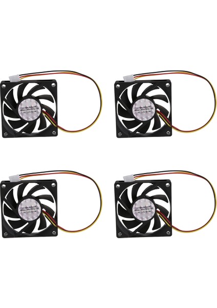 Pc Için 4x Dahili 12V 3 Pin Cpu Fan Soğutucu Fan 70X70X15MM (Yurt Dışından)