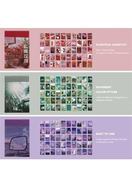 300 Adet Washi Kağıt Etiket Seti Günlük Manzara Hayat Şeyler Seyahat Kawaii Çıkartmalar Vintage Estetik Çıkartmalar Dıy Albümü Için (Yurt Dışından) indirimleri