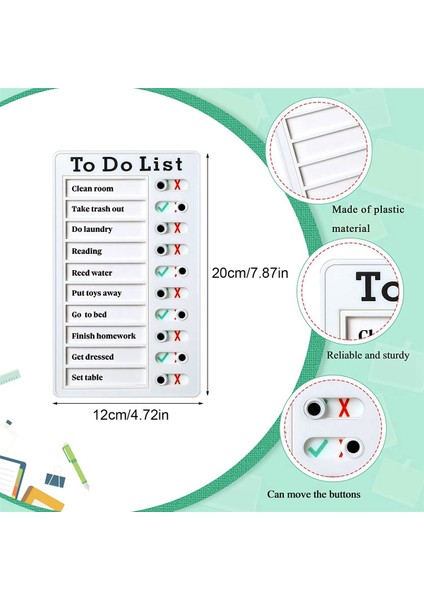 4 Adet Yapılacaklar Listesi Memo Panosu Çıkarılabilir Mesaj Panosu Plastik Rv Kişisel Program Panosu 8 Kartlı (Yurt Dışından)