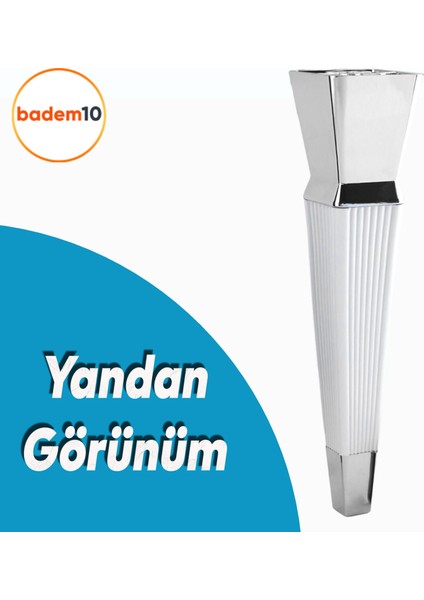 Dempa Lüks Mobilya Oturma Grubu Kanepe Sehpa Tv Ünitesi Koltuk Ayağı Baza Ayakları Beyaz Krom 26 cm modelleri