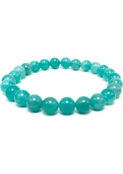 Sertifikalı Premium Kalite Amazonit 8mm Elastik Misinalı Doğal Taş Bileklik modelleri