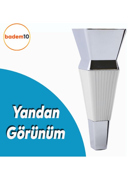 Dempa Lüks Mobilya Oturma Grubu Kanepe Sehpa Tv Ünitesi Koltuk Ayağı Baza Ayakları Beyaz Krom 16 cm modelleri
