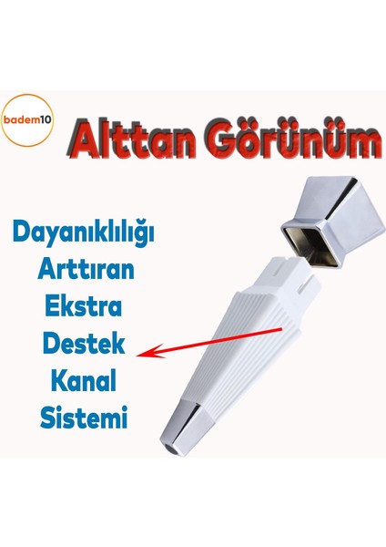 Dempa Lüks Mobilya Oturma Grubu Kanepe Sehpa Tv Ünitesi Koltuk Ayağı Baza Ayakları Beyaz Krom 16 cm fırsatları