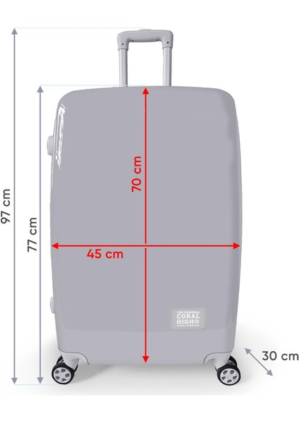 Renkli Desenli Pc Büyük Boy Valiz (70CM) 16838