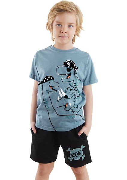 Korsan Dinolar Erkek Çocuk T-Shirt Şort Takım