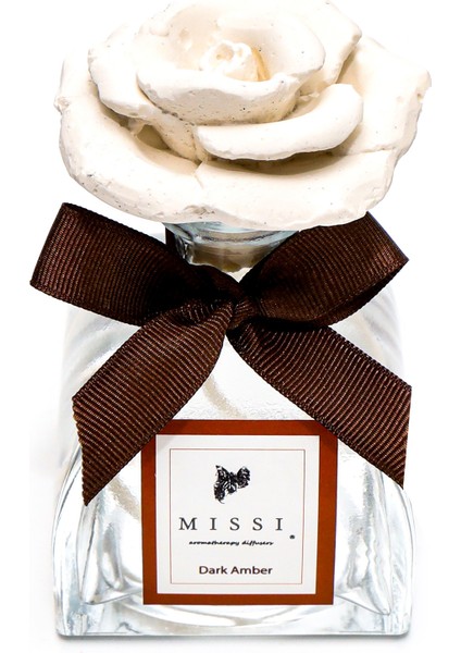130 ml Lotus Şişe Seramik Taşlı Dark Amber Oda Kokusu