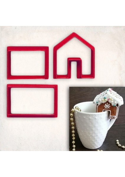 Fincan Kurabiye Kalıp Set 3'lü- Ev, Kalp, Mini Ev fırsatları