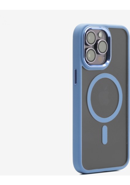 Apple iPhone 15 Pro Telefon Kılıfı Magsafe Bold Soft Mavi