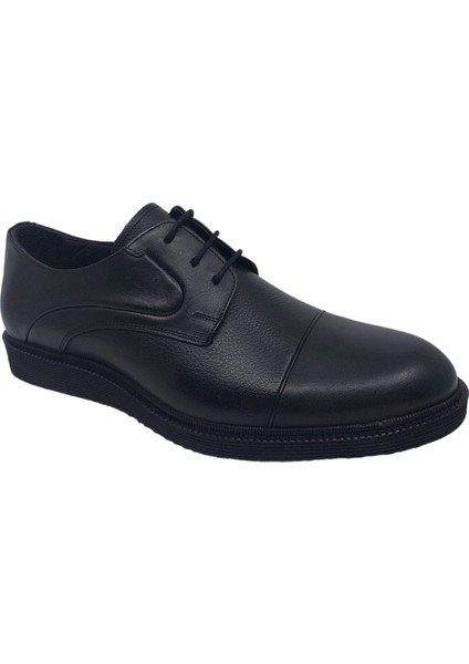 364 Erkek Siyah Bağcıklı Deri Casual Ayakkabı fırsatları