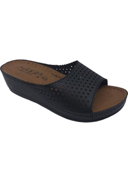 1856 Kadın Siyah Dolgu Topuk Günlük Kullanım Terlik fırsatları