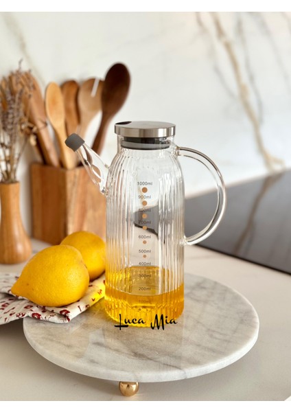 Olia Metal Kapaklı Cam Yağlık 1000 ml