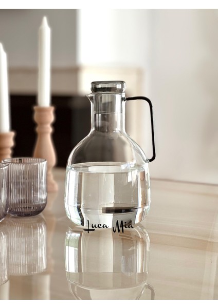 Vita Siyah Kapaklı Cam Sürahi