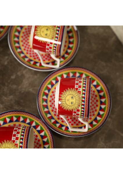 Güneş Motifli Sunshine 6'lı Kahve Fincan Takımı modelleri