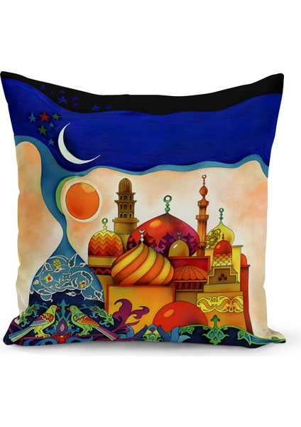 Ramazan Serisi Çift Tarafı Dijital Baskılı Kırlent Kılıfı (Ramadan Cushion Cover)