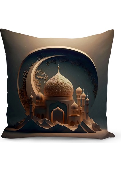 Ramazan Serisi Çift Tarafı Dijital Baskılı Kırlent Kılıfı (Ramadan Cushion Cover)
