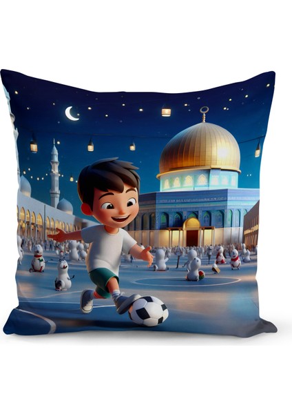 Ramazan Serisi Çift Tarafı Dijital Baskılı Kırlent Kılıfı (Ramadan Cushion Cover)