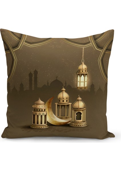 Ramazan Serisi Çift Tarafı Dijital Baskılı Kırlent Kılıfı (Ramadan Cushion Cover)