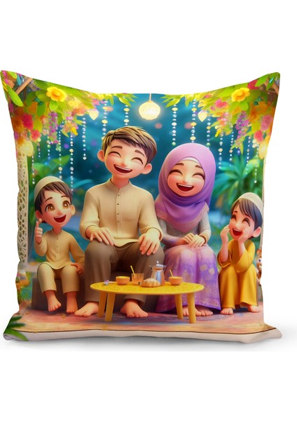 Ramazan Serisi Çift Tarafı Dijital Baskılı Kırlent Kılıfı (Ramadan Cushion Cover)