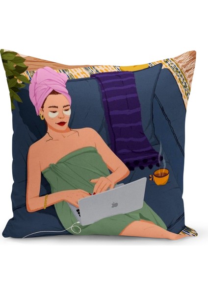 Bohem Serisi Çift Tarafı Dijital Baskılı Kırlent Kılıfı (Bohem Cushion Cover)