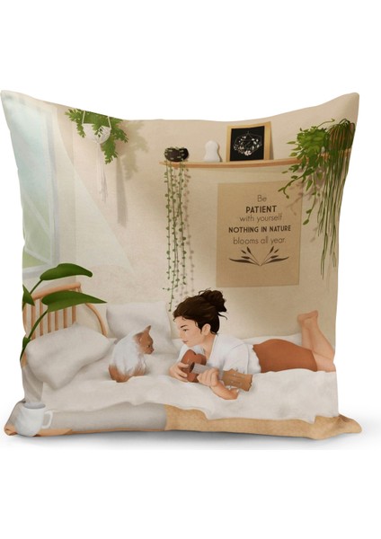 Bohem Serisi Çift Tarafı Dijital Baskılı Kırlent Kılıfı (Bohem Cushion Cover)