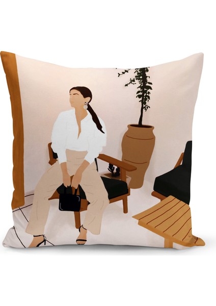 Bohem Serisi Çift Tarafı Dijital Baskılı Kırlent Kılıfı (Bohem Cushion Cover)