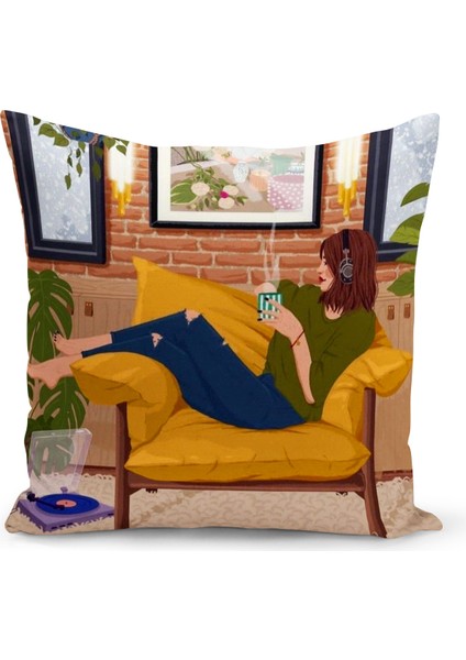 Bohem Serisi Çift Tarafı Dijital Baskılı Kırlent Kılıfı (Bohem Cushion Cover)