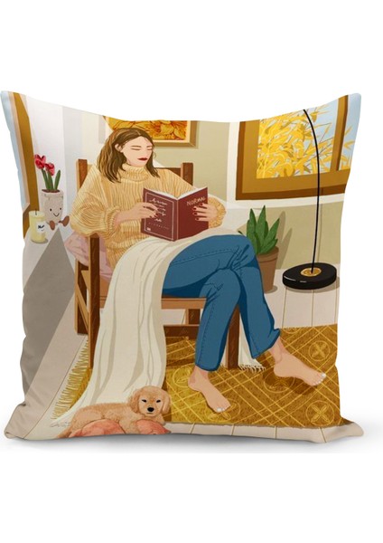 Bohem Serisi Çift Tarafı Dijital Baskılı Kırlent Kılıfı (Bohem Cushion Cover)