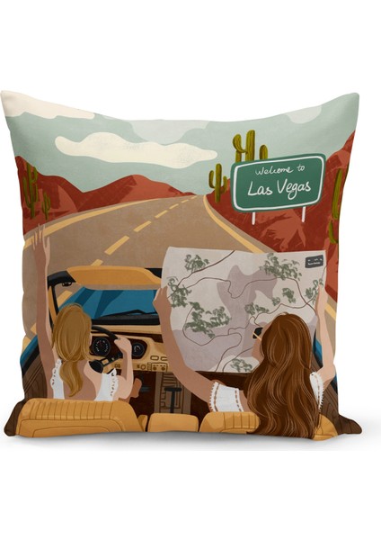 Bohem Serisi Çift Tarafı Dijital Baskılı Kırlent Kılıfı (Bohem Cushion Cover)
