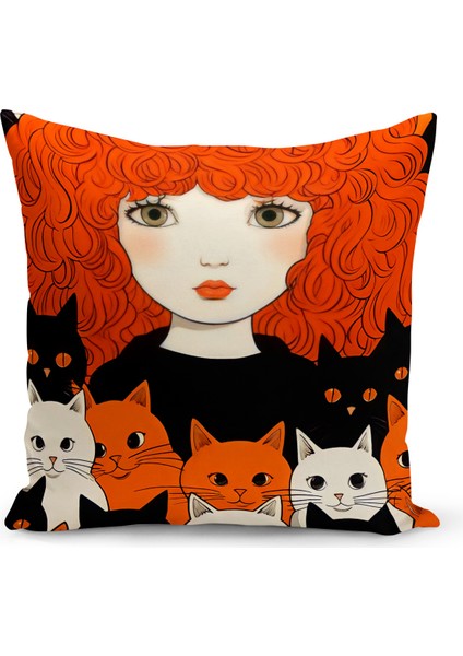 Retro Serisi Çift Tarafı Dijital Baskılı Kırlent Kılıfı (Retro Cushion Cover)