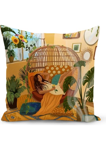 Bohem Serisi Çift Tarafı Dijital Baskılı Kırlent Kılıfı (Bohem Cushion Cover)