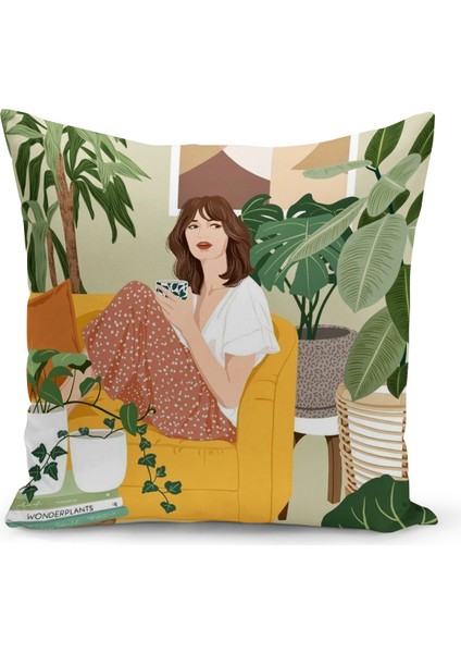 Bohem Serisi Çift Tarafı Dijital Baskılı Kırlent Kılıfı (Bohem Cushion Cover)