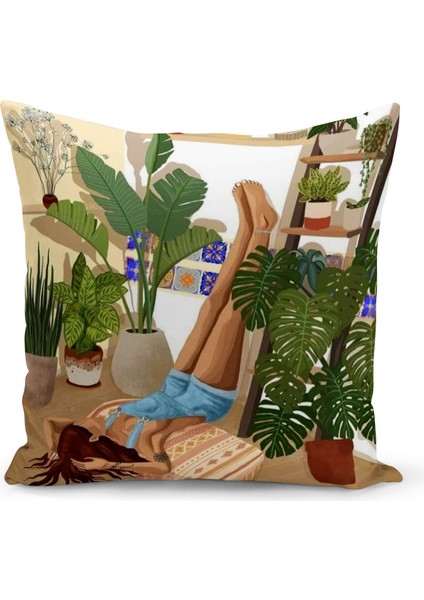 Bohem Serisi Çift Tarafı Dijital Baskılı Kırlent Kılıfı (Bohem Cushion Cover)