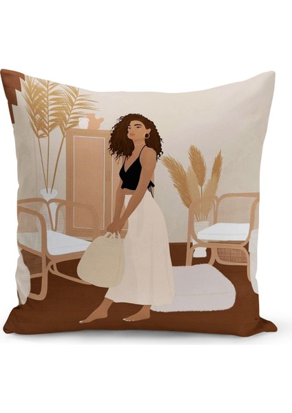 Bohem Serisi Çift Tarafı Dijital Baskılı Kırlent Kılıfı (Bohem Cushion Cover)