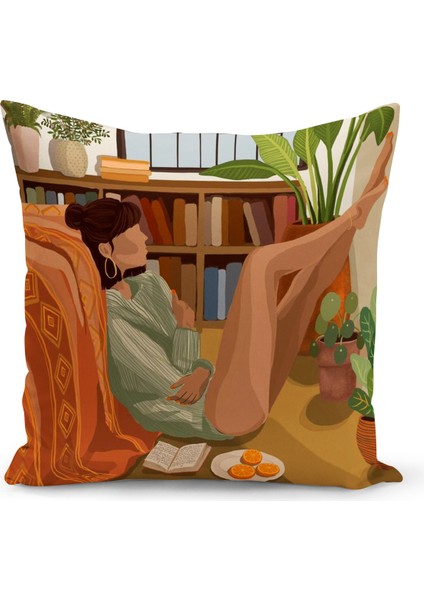 Bohem Serisi Çift Tarafı Dijital Baskılı Kırlent Kılıfı (Bohem Cushion Cover)