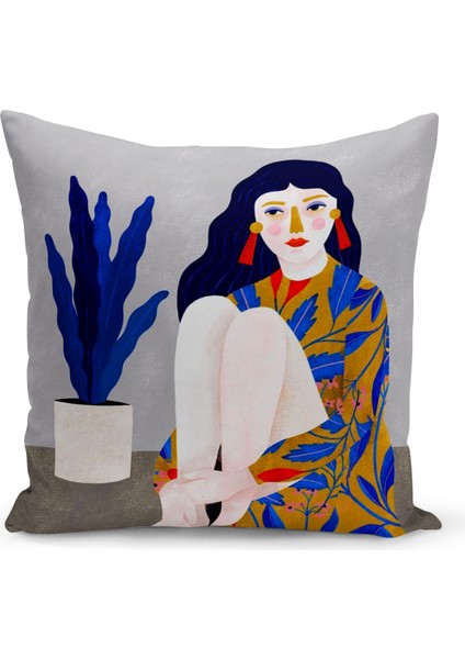 Bohem Serisi Çift Tarafı Dijital Baskılı Kırlent Kılıfı (Bohem Cushion Cover)
