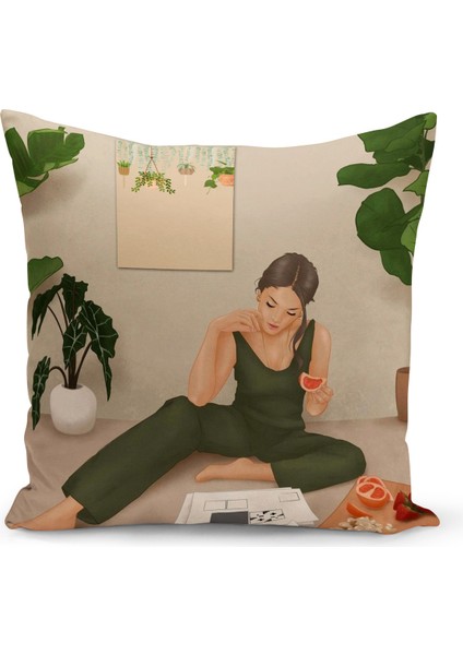 Bohem Serisi Çift Tarafı Dijital Baskılı Kırlent Kılıfı (Bohem Cushion Cover)