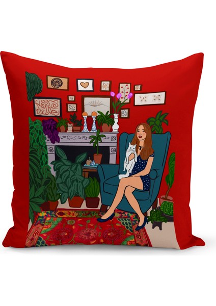 Bohem Serisi Çift Tarafı Dijital Baskılı Kırlent Kılıfı (Bohem Cushion Cover)